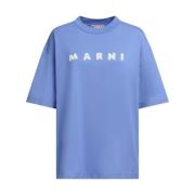 Marni Stilren Bomullst-shirt i Slb26 Färg Blue, Dam