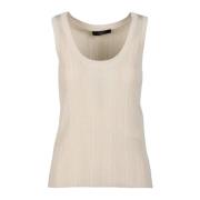 Max Mara Weekend Elegant Viskosblandningstickad Topp Beige, Dam