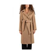 Max Mara Studio Stilfull Kappa med Bcollag Design Brown, Dam