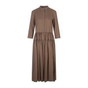 Max Mara Elena Midi Klänning Brun Satin Brown, Dam