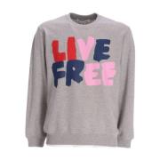 Comme des Garçons Live Free Print Sweatshirt Gray, Herr