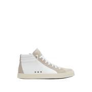 P448 Läder Hi-Top Skate Sneakers White, Dam