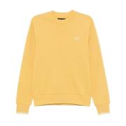 Fred Perry Gul Tröja med Broderad Logotyp Yellow, Herr