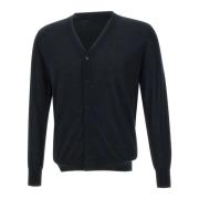 Kangra Svart Ull Cardigan Tröja Black, Herr