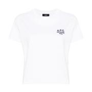 A.p.c. Broderad Rue Madame T-shirt White, Dam