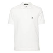 C.p. Company Logo Patch Polo Shirt White, Herr