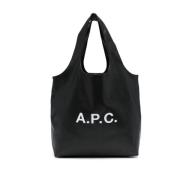 A.p.c. Ninon Logo Print Toteväska Black, Dam