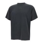 44 Label Group Svart Bomull Tee med Stone Washed Effekt Black, Herr