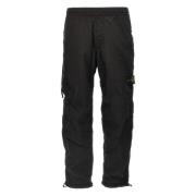 Stone Island Svarta Byxor med Dragkedjefickor Black, Herr