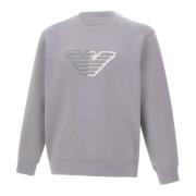 Emporio Armani Grå Bomullsblandad Sweatshirt med Logotyp Gray, Herr