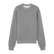 Maison Kitsuné Broderad Foxy Patch Bomullströja Gray, Herr