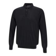 Kangra Svart Merinoull Polo Skjorta Black, Herr