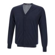 Kangra Marinblå Ull Cardigan Tröja Blue, Herr