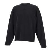 44 Label Group Svart Bomulls Sweatshirt med Broderad Logotyp Black, He...