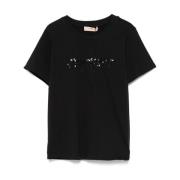 Twinset Svarta Crew Neck T-shirts och Polos Black, Dam