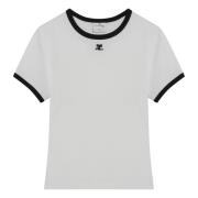 Courrèges Kortärmad Rund Hals T-shirt White, Dam