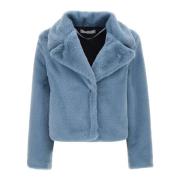 Kaos Faux Fur Cropped Coat Blue, Dam