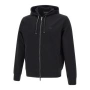 Emporio Armani Svart Bomullsblandad Sweatshirt med Huva Black, Herr