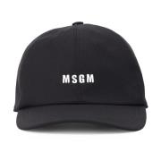 Msgm Klassisk Keps med Logobroderi Black, Herr