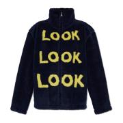 JW Anderson Fleece sweatshirt med tryck Blue, Dam