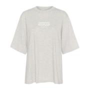 Gestuz Avslappnad Tee Top Light Grey Gray, Dam