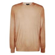 Avant Toi Kashmir Ull Rund Hals Pullover Orange, Herr