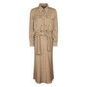 Alberta Ferretti Beige Stilfull Klänning Beige, Dam