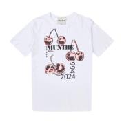 Munthe Elegant Grafisk Jubileumsprint T-shirt White, Dam