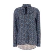 Ermanno Scervino Casual Bomullsskjorta i Blå Multicolor, Dam