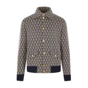 Valentino Garavani Jacquard Cardigan Sweaters Brown, Herr