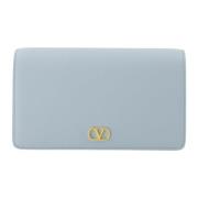 Valentino Garavani Blå Läder VLogo Clutch Vår-Sommar 2025 Blue, Dam