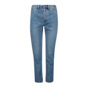 Moschino Högmidjade ljusblå raka jeans Blue, Dam