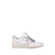 Golden Goose Leather Star Suede Heel Sneakers White, Dam