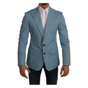 Dolce & Gabbana Blått Fantasimönster Slim Fit Blazer Blue, Herr