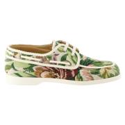 Valentino Garavani Blommig canvas båtskor Multicolor, Herr