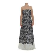 Dolce & Gabbana Elegant Spetskorsett Maxi Klänning Black, Dam