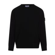 Stone Island Svart Crew Neck Tröja Black, Herr