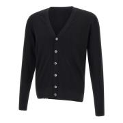 Filippo De Laurentiis Svart Merinoull Cardigan Sweater Black, Herr