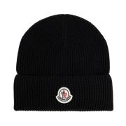 Moncler Svart Logopatch Brätte Mössa Black, Herr