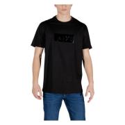 Armani Exchange T-shirt i bomull med kort ärm Black, Herr