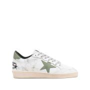 Golden Goose Vita Gröna Kalvskinn Sneakers White, Herr