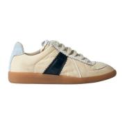 Maison Margiela Distressed Panel Sneakers Made in Italy Beige, Dam