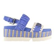 Mou Japansk Stil Mocka Plattform Sandal Multicolor, Dam