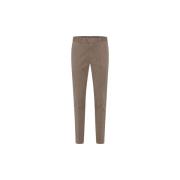 Oscar Jacobson Slim Fit Twillbyxor i Mörkblå Beige, Herr