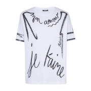 Balmain Slogan Print Rund Hals T-shirt White, Herr