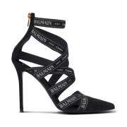 Balmain Svart Stilettklack Mocka Trim Black, Dam