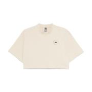 Adidas by Stella McCartney Beige Logo Print Crew Neck T-shirt Beige, D...