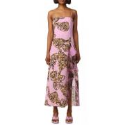 Versace Jeans Couture Fantasy Print One-Shoulder Lång Klänning Pink, D...