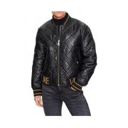 Versace Jeans Couture Tidlös Svart Skinnjacka Black, Herr