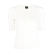 Lorena Antoniazzi Casual Stickad T-shirt i vitt White, Dam